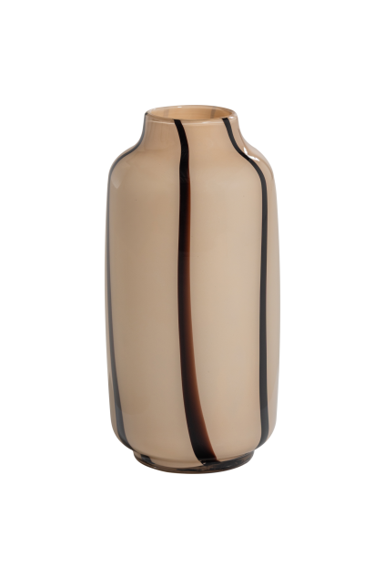 377479 N 01 VS Selena vaas glas naturel met streep bruin F1