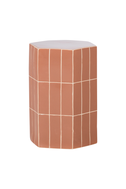 377791 R 01 VS ES Plu decoratieve bijzettafel 54x38x32 cm keramiek oudroze FA