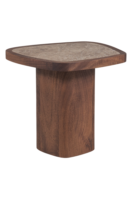 378101 B 02 VS Granu bijzettafel marmer mangohout bruin FA