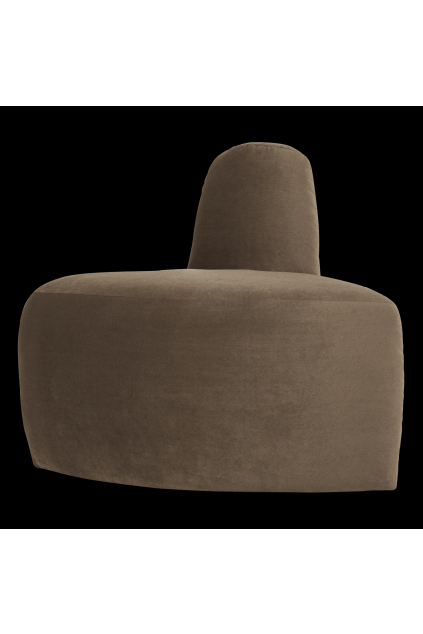 378035 VT 02 VS WP Mojo Base eetbank hoek rond rugleuning velvet taupe FA
