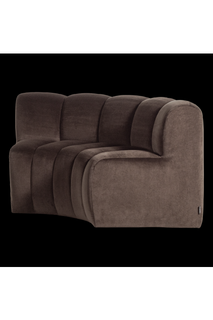 378902 VB 02 VS WP Mojo eetbank halfronde hoek rugleuning velvet bruin FA