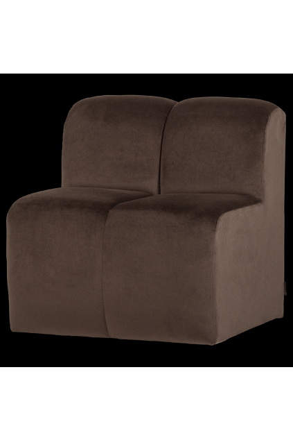 378519 VB 02 VS WP Mojo eetbank 84cm met rugleuning velvet bruin FA