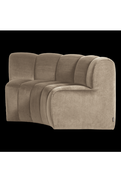 378902 VK 02 VS WP Mojo eetbank halfronde hoek rugleuning velvet khaki FA