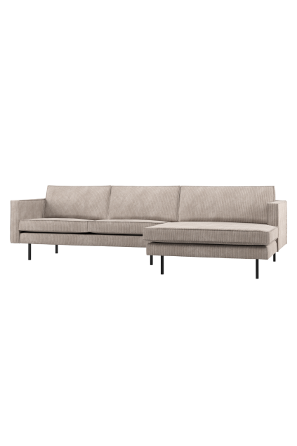 800902 D 01 VS WP Rodeo chaise longue bank rechts ribstof donkerzand F1