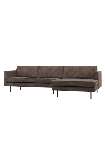 800902 U 01 VS WP Rodeo chaise longue bank rechts ribstof bruin F1