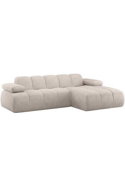 377465 E 01 VS WP Mojo chaise longue bank rechts ribstof ecru F1