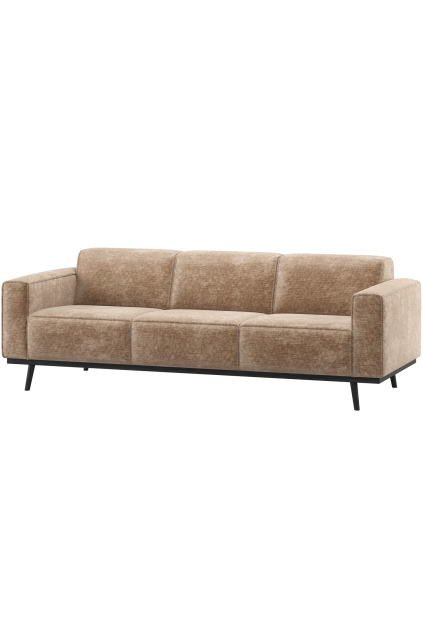 377088 VT 01 VS Statement 3 zits bank 230cm chenille velvet taupe F1