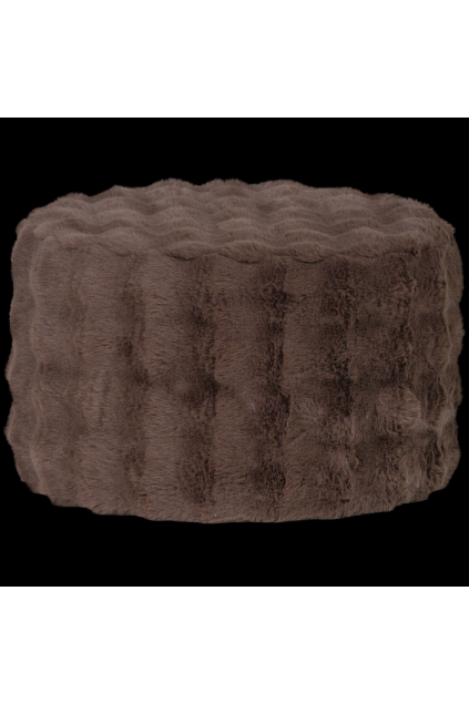 377651 B 02 VS ES olven poef laag fluffy stof bruin F2