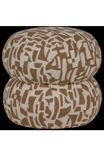 377630 B 02 VS ES Anic poef met grafisch patroon bruin FA