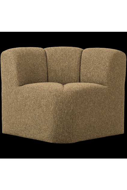 377533 GM 01 VS WE Mojo eetbankje hoek met rugleuning boucle geel bruin melange FA