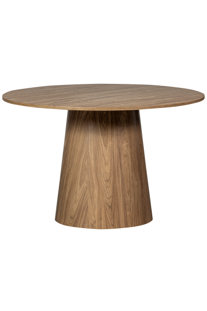 374032 W 01 VS WE Maan eettafel rond mdf walnoot O120cm