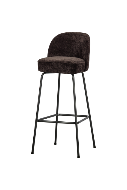 800293 DB 02 VS BP Vogue barstoel 80cm 3D chenille donker bruin SA
