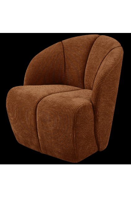 377463 R 02 VS WE Mojo draaifauteuil geweven ribstof roest bruin SA