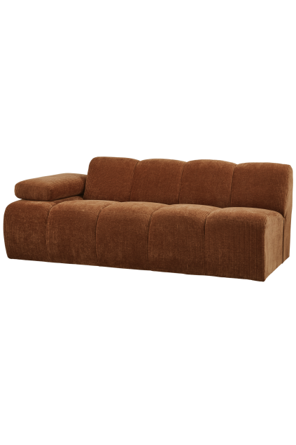 377456 R 02 VS WE Mojo 2 zits met arm links geweven ribstof roest bruin SA