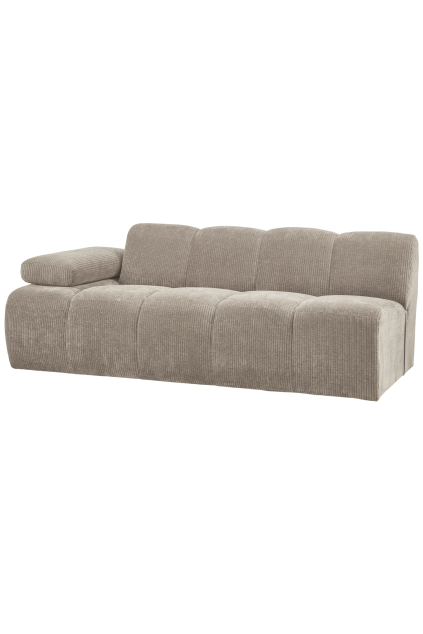 377456 D 02 VS WE Mojo 2 zits met arm links geweven ribstof donker zand SA