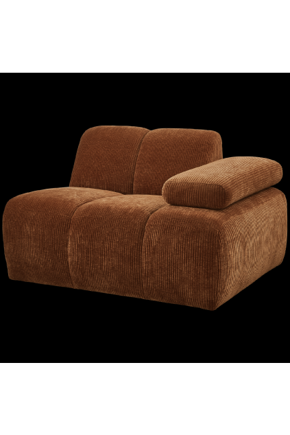 377453 R 02 VS WE Mojo 1 zits met arm rechts geweven ribstof roest bruin SA