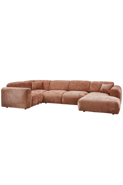 375074 E 02 VS WE Cloud hoekbank links geweven chenille terra SA