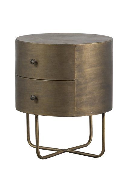 801189 B 02 VS BP Glossy rond kastje metaal antique brass EA
