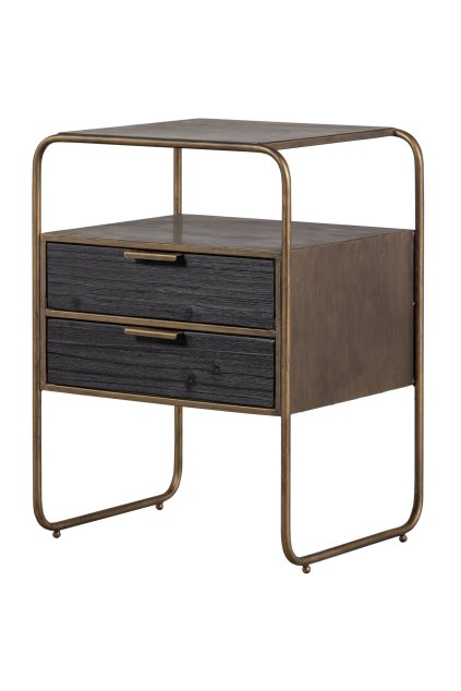 801188 B 02 VS BP Polite nachtkastje metaal hout antique brass EA