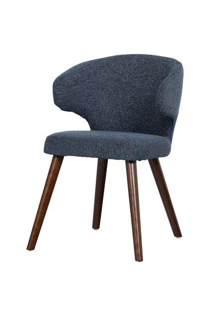 400444 B 02 VS VT Cape eetkamerstoel gemeleerd stof blauw EA
