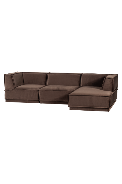377861 VB 02 VS WP Manu chaise longue bank rechts velvet bruin FA
