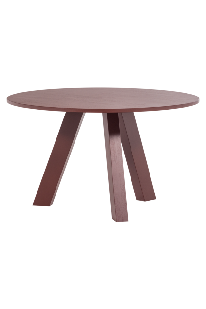 375419 BR 02 VS ES Rhonda eettafel O129cm eiken bordeauxrood FA