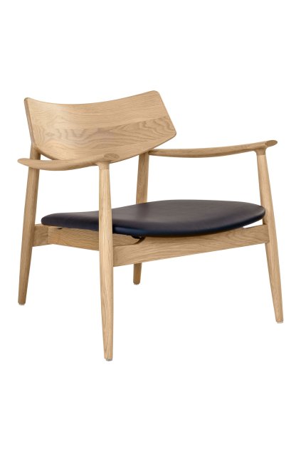 Kreslo Olvera Lounge Chair - Kreslo do obývačky, dub/PU vankúš, prírodné/čierne