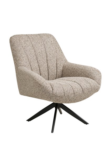 Kreslo Grandola Lounge Chair - kreslo s otočným kolieskom, sivé, čierne nohy HN1086