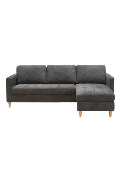 Firenze Sofa - Pohovka, tmavosivá s nohami z prírodného dreva HN1045