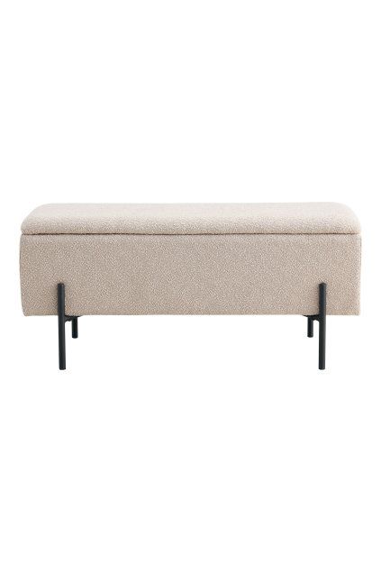 Lavica Watford - Lavica s úložným priestorom, buklé, béžová 95x36,5x43 cm, HN1233