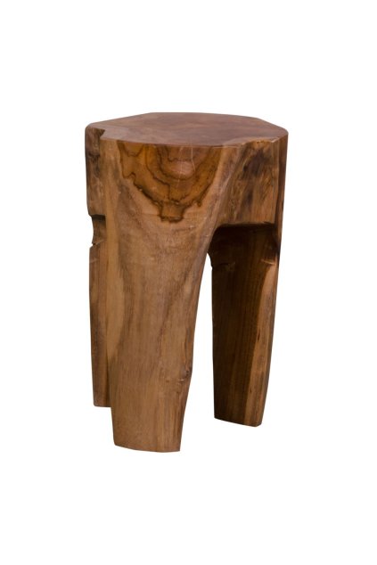 Stolička Rose - Stolička, teak, prírodná, 3 nohy ø26x40 cm