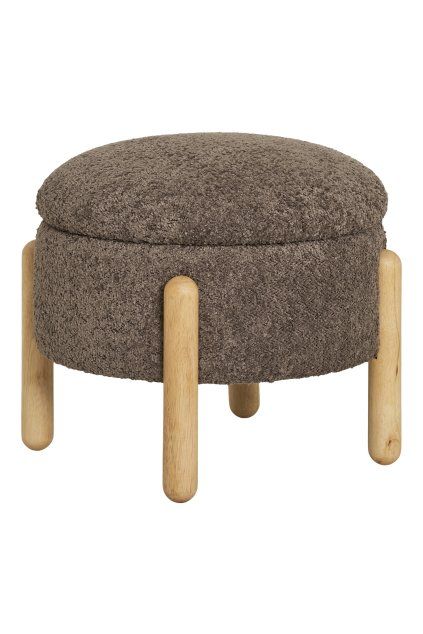 Medas Puf - Puf s úložným priestorom, hnedý/prírodný ø45x36 cm, HN1237