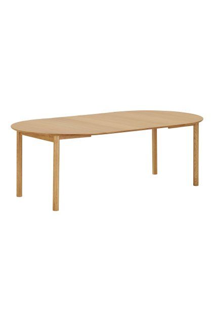 Jedálenský stôl Bundaberg - jedálenský stôl, dubová dyha, prírodný, vrátane dvoch rozširujúcich dosiek ø120x120-170-220x75 cm