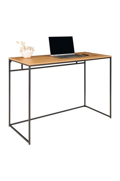 Vita Desk - písací stôl, dubový vzhľad s čiernym rámom 100x45x75 cm
