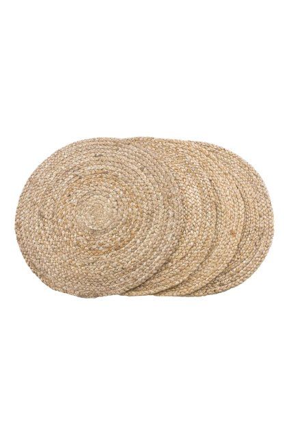 Bombay Placementat, set of 4 - Podložka z pletenej juty, prírodná ø38 cm, set 4 ks
