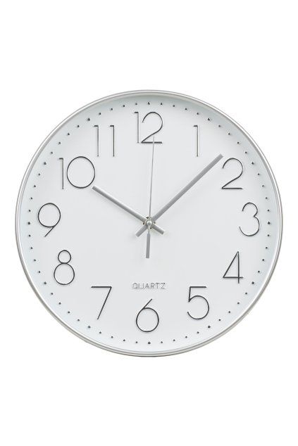 Nástenné hodiny Lalibela - Nástenné hodiny, strieborné, tichý chod ø30 cm