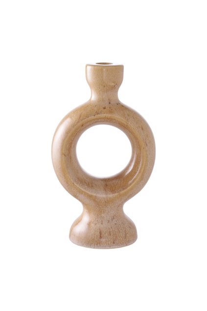 Sviečka - Sviečka, keramika, hnedá 13,5x8,8x23,4 cm