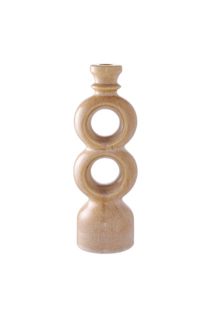 Sviečka - Sviečka, keramika, hnedá 10,7x9,5x30,5 cm