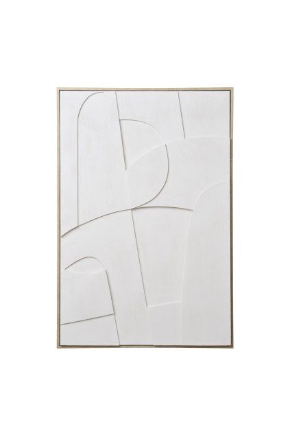 Reliéfna dekorácia na stenu Madeline - Reliéfna dekorácia na stenu, biela, č. 1 60x90 cm