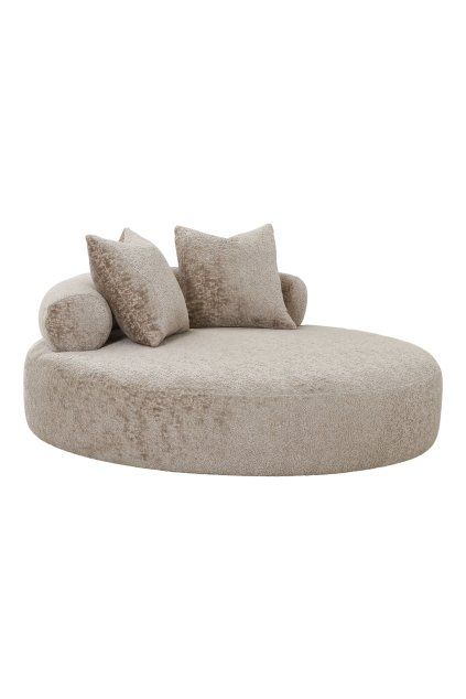 Cairo Daybed - Ležadlo s 2 vankúšmi zo ženilu, okrúhle, prírodné HN1251
