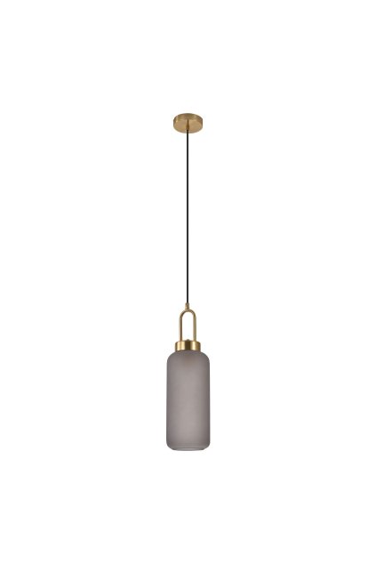 Luton Pendant - prívesok, matné dymové sklo, mosadzná objímka, tvar valca ø13 cm