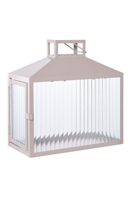 Lucca Lantern - Lucerna, kov/sklo, béžová/sivá