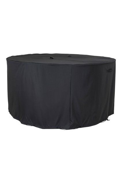 Ochranný kryt na okrúhly stôl 180 cm so 4 stoličkami, 210 g/m2, polyester 600D s PU poťahom, vodoodpudivý, čierny