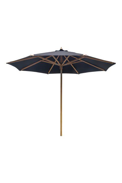 Austin Parasol - Slnečník s náklonom, drevená tyč, čierny, ø300 cm