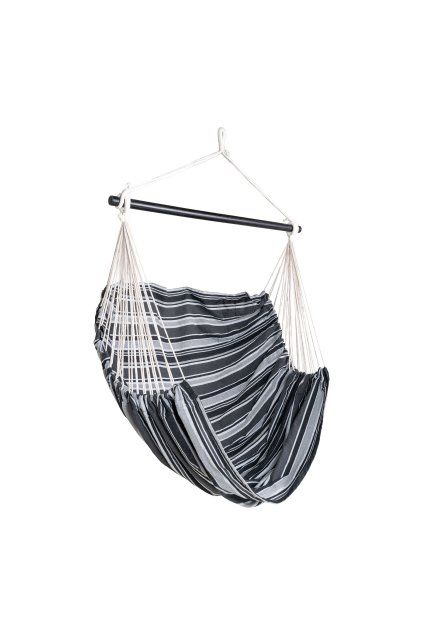 Hojdacie kreslo Lamia - Hojdacie kreslo, polyester/bavlna, smrekovec, čierna/sivá/biela