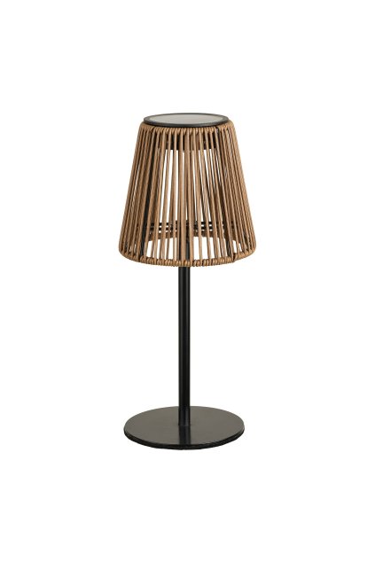 Salfordská lampa - lampa, dobíjacia s integrovaným solárnym panelom, hnedá/čierna