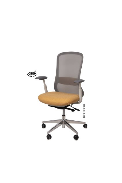KANCELÁRSKE KRESLO EMORY MUSTARD