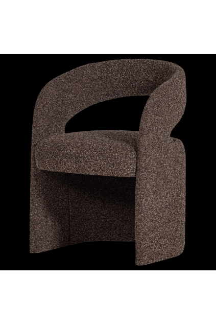 377995 D 02 VS Lanor eetkamerstoel grove boucle donkerbruin FA