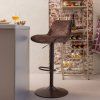 377486 D 340529 A 01 SF WP Marten barstoel chenille donkerbruin Reese zand vierkant