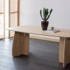377929 N 01 SF FQ Oakline curve eettafel 200x100cm naturel vierkant